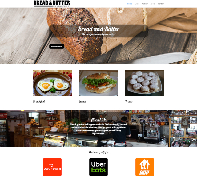 Bread and Butter website