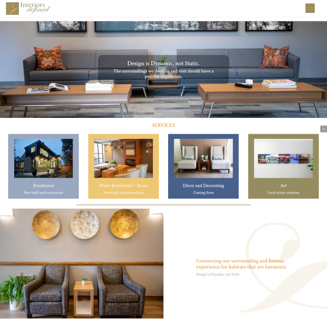 Interiors Defined website