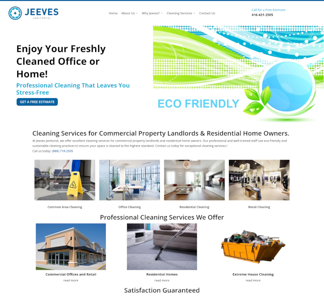 Jeeves Janitorial website